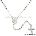 New Arrival 316 Stainless Steel Cube Beads Gold Necklace with Crucifix Cross and San Judas Religious Rosary for Prayer